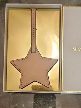 Michael Kors Blush Pink Star Leather Luggage Tag
